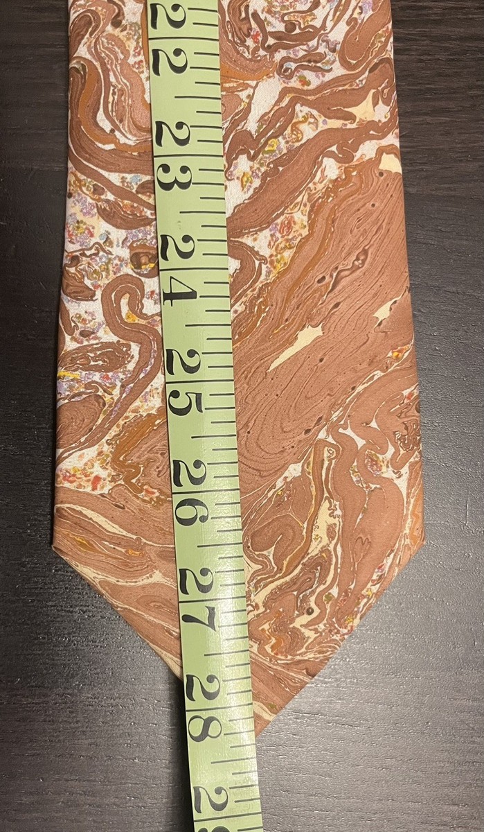 Harmonie 100% Silk Tie Hand Marbled India Rare Bandhani Technique View 3