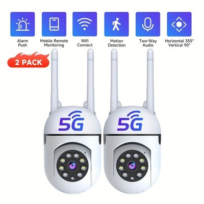 Wifi Cameras Motion Detection, Dual-Band Video, Audio, Full Color VR, IF set 2