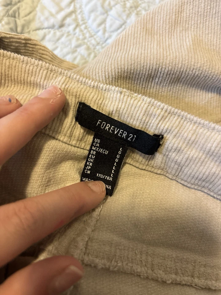 Pantalones Forever 21 Pana Acampanados Pierna Floral Bordados Talla Grande Hippie Boho Foto 4 de 4