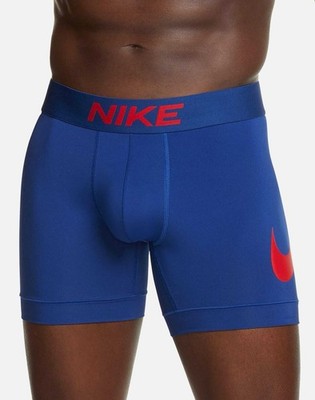 Nike Underwear Micro Trunks Size LARGE Blue & Red Logo