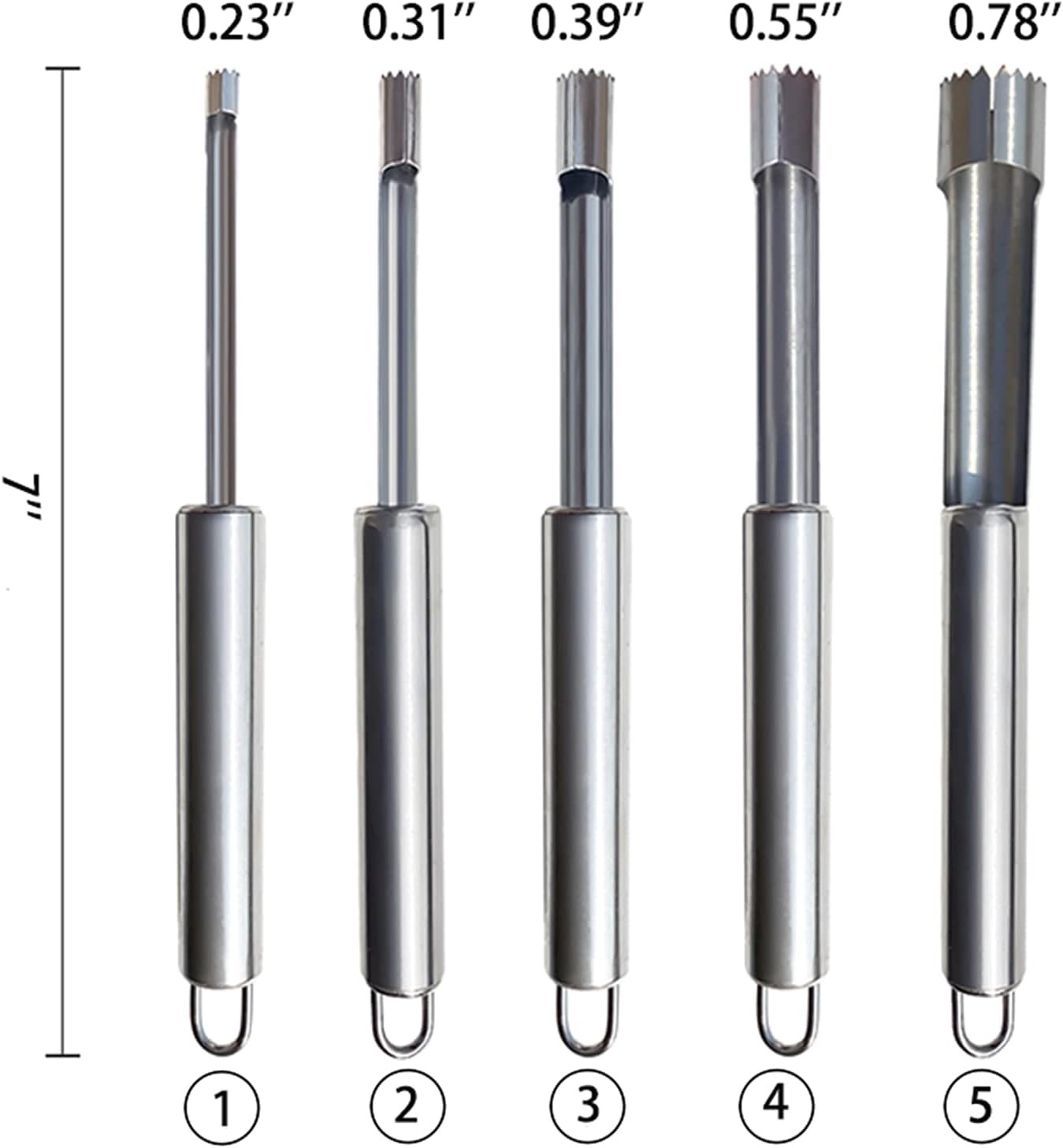 6 Pieces Corer and Pitter Fruit & Vegetable Multi-Function Stainless Silver 