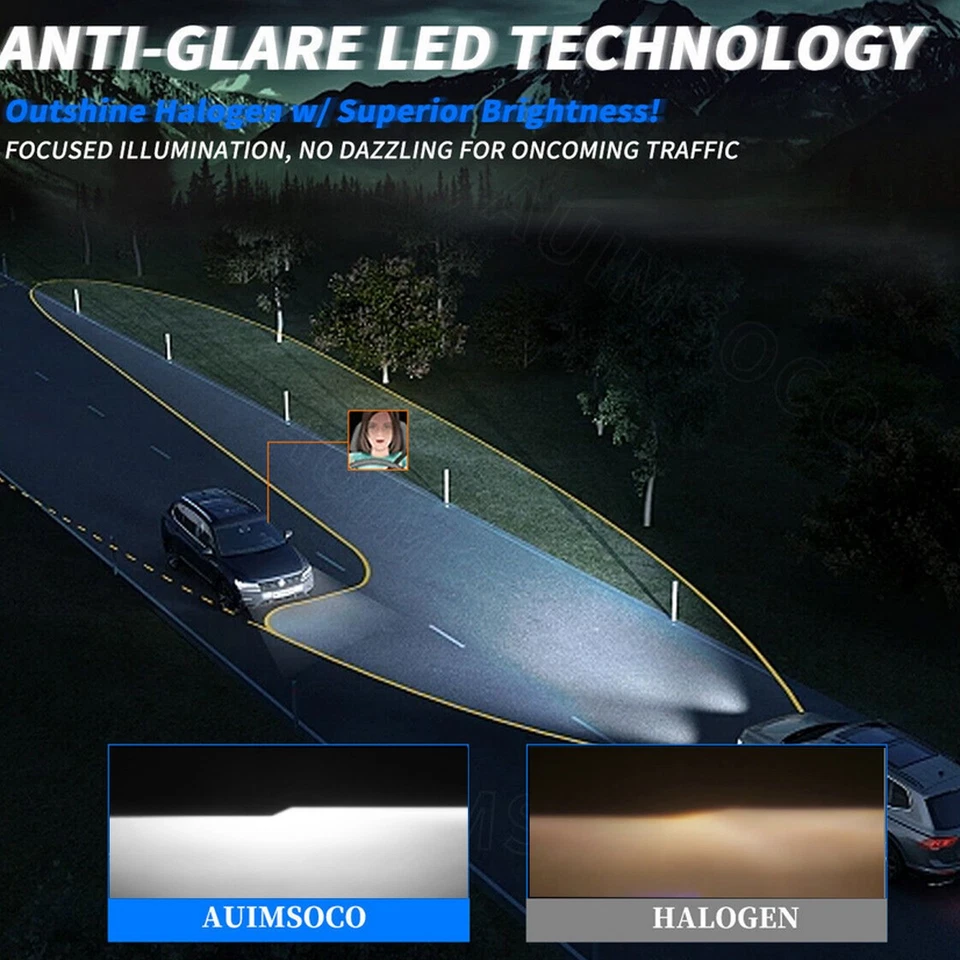 9005 H11 LED Headlight Bulbs High Low Beam Bulbs Kit For Ford Taurus X 2008-2009 Foto 3 de 4