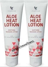 Aloe Heat Lotion Soothing Relaxing Massage Gel Vegan 4 fl oz (118 Ml) Pack of 2