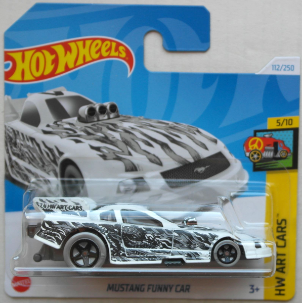 Hot Wheels Ford Mustang Funny Car Mattweiß Hw Art Cars Neu/Ovp Dragster Auto Car-image