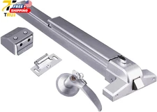 Controls Push Bar Panic Exit Device Aluminum with Exterior Lever Trim Aluminum