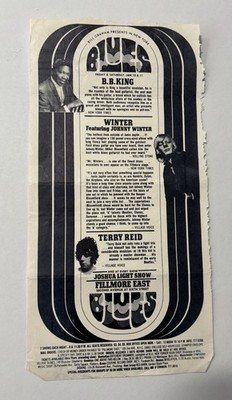 1969 Fillmore East Blues Handbill BB King Johnny Winter Terry Reid NYC