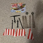 Lego 6285 Red and White Striped Set of 3 Sails and assorted masts and rigging