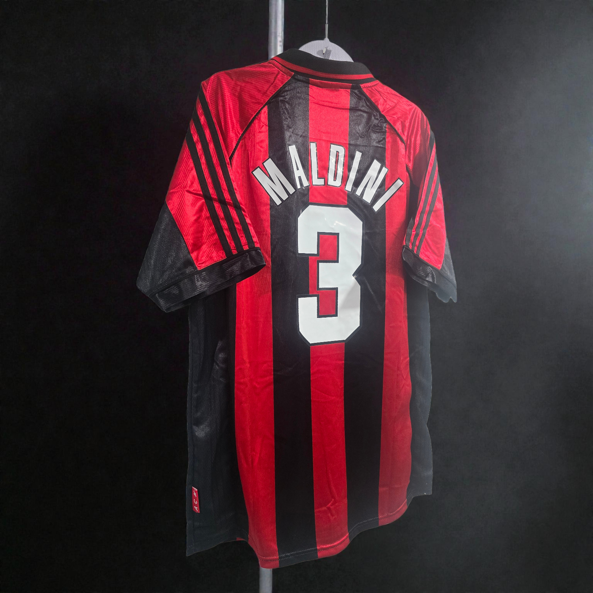 AC MILAN HOME 1998/1999 - RETRO JERSEY - SOCCER - MALDINI # 3