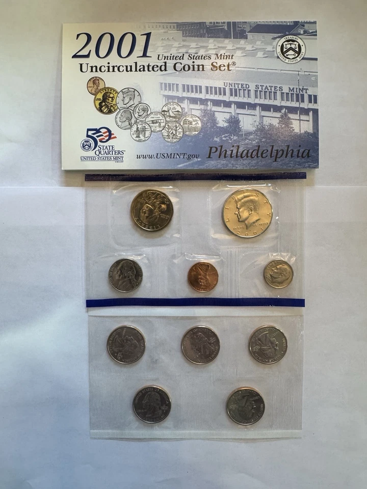 2001  P and D UNITED STATES MINT UNCIRCULATED COIN SETS WITH OGP + COA. 20-COINS - Image 2 of 4