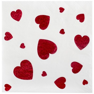 Red Heart Paper Napkins Valentines Party Tableware 3 Ply Romantic Engagment Love