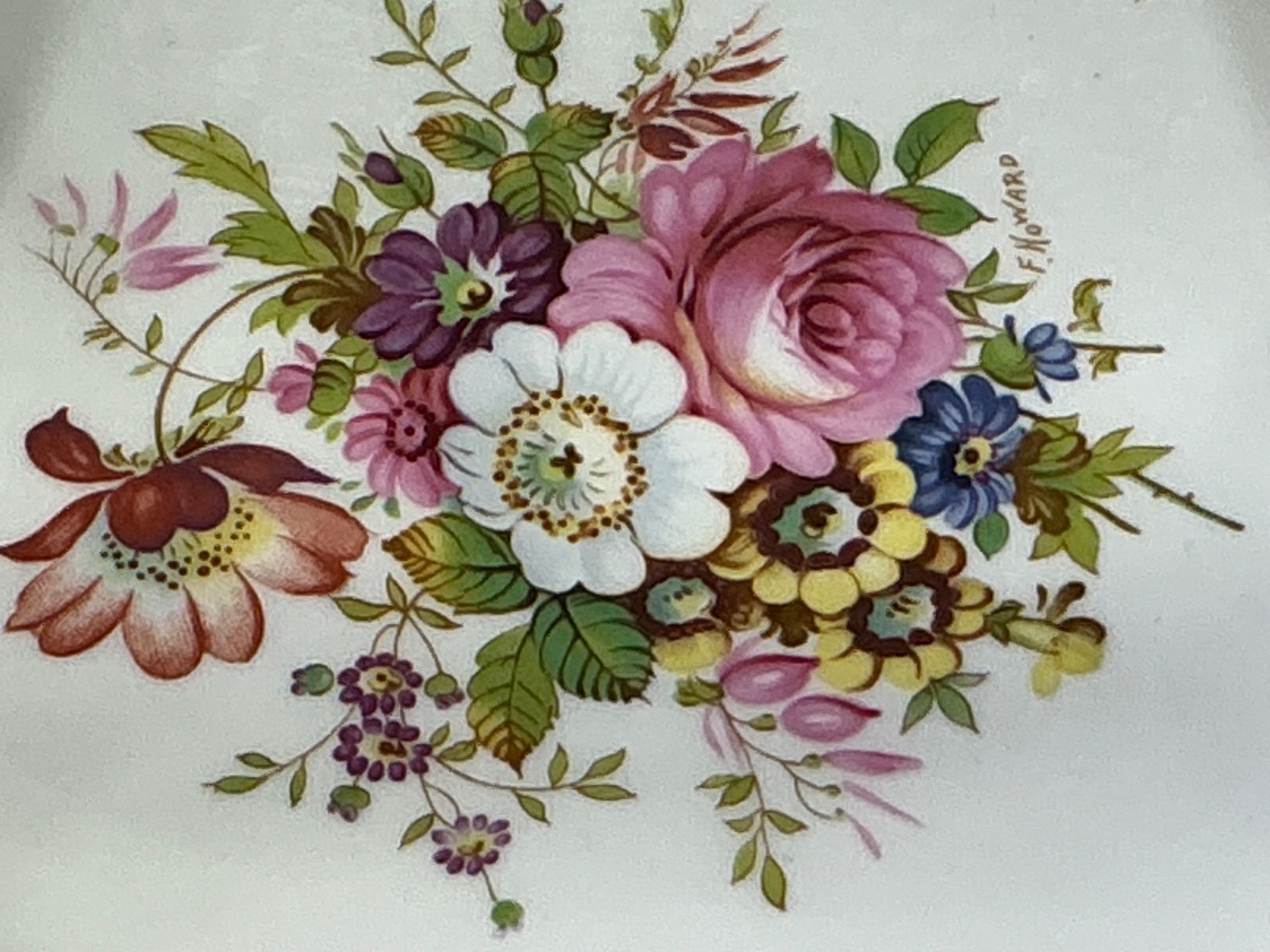 Hammersley F. Howard signed Hand Painted Breakfast Serving Strawberry Basket