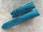 20mm/18mm Lizard Print Leather Watch Strap Band- Blue Color
