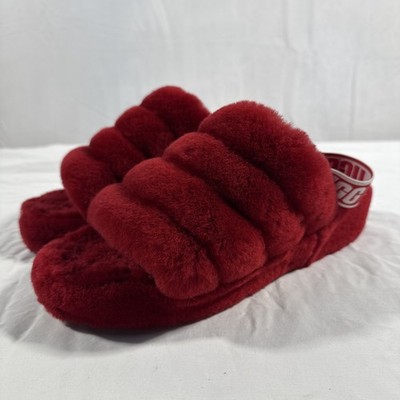 UGG Fluff Yeah Slippers Red Currant Women s USA 9