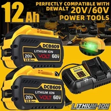 For Dewalt DCB609 20V/60V MAX FLEXVOLT 12 Ah Lithium-Ion Battery / Charger