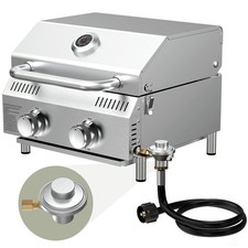 Tabletop Propane Grill Stainless Steel Portable Gas BBQ Grill for Camping Patio