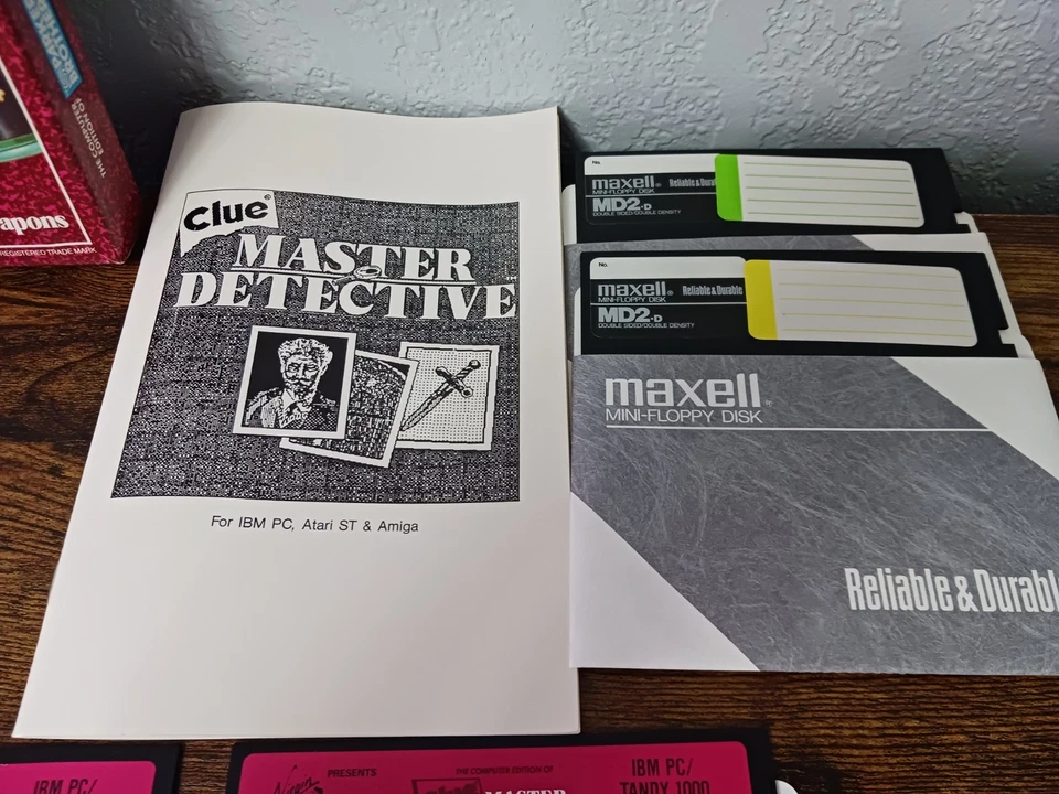 Vintage Clue Master Detective for IBM PC, Tandy 1000 (Floppy DISC, 1989) - Image 4 of 4