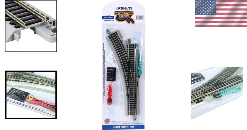 E-Z Track Remote Left Turnout - 18" Radius Compatible for HO Scale Layouts - Image 2 of 4