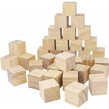 1 Inch Wood Blocks for Crafts, Unfinished Wood Cubes, Natural Blank Square Wo...