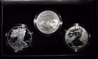 2005 Silver Eagle 20th Anniversary 3-Coin Set *Rough Box* "BU, Proof, Rev. Proof