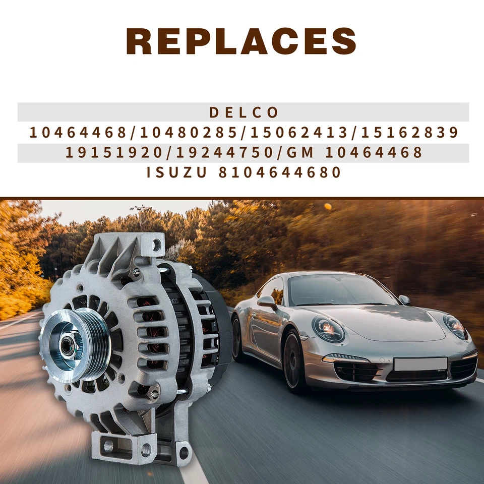 New Alternator For GMC Envoy Chevrolet Trailblazer 2002 2003 2004 2005 4.2L Foto 3 de 4