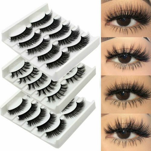 Lot De 10 Paires De Faux Cils 3D Effet Vison Naturel - Marque MYTEX-SHOP - Volume 15ml - Noir