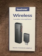 Wireless Lavalier Microphone w Charging Case - 2.4GHz Lapel Mic for... New.