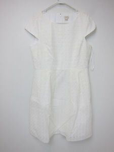 J-Crew-Short-Sleeve-Eyelet-Dress-Womens-12-White-NWT