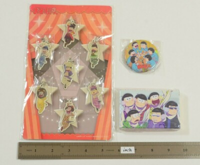 Osomatsu san 6 Brothers Set Metal Keychain, Can badge, Playing Cards Japan /o576
