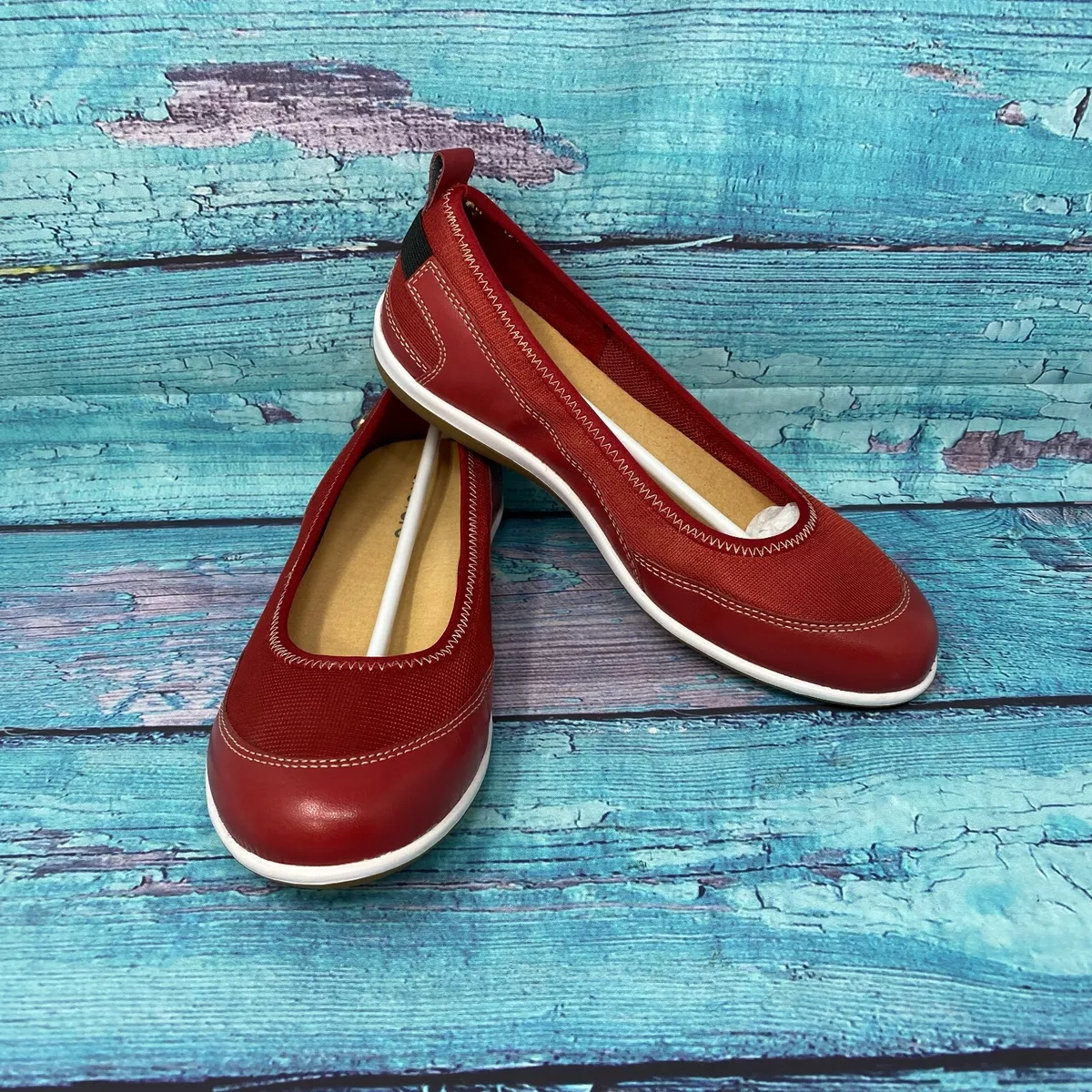 Revere Charlotte Red Mesh Women s Ballet Flat Slip On Shoes Women s Size 6 W NEW