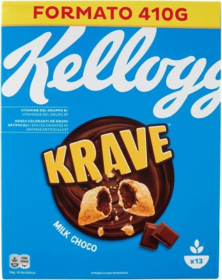 Kellogg's Krave Milk Choco Cerealien mit Milchschokoladenfüllung 410g