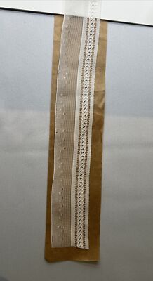 1.5  Wide White Trim Lace Straight Edges 1.5  Wide X 5 yds Approx VTG READ