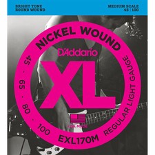D'Addario EXL170M Regular Light Nickel Wound Medium Scale Bass Strings 45-100
