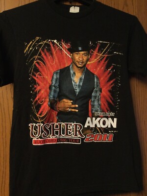 Usher - OMG Tour 2011 With Special Guest Akon - Black Shirt - S - Delta Pro