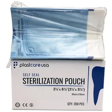 2000 3.5" x 5.25" Self Sealing Sterilization Autoclave Pouch, Blue (10 Box)