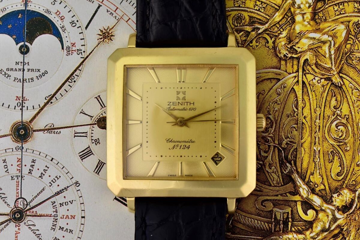 1990's Zenith Gold Square Men's Dress Watch Limited Edition 1990's Zenith Gold Square Men's Dress Watch Limited Edition