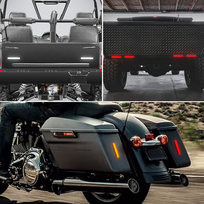 2Pcs Round Red/Amber Submersible LED Trailer Tail Lights Kit, Brake Li - Foto 11