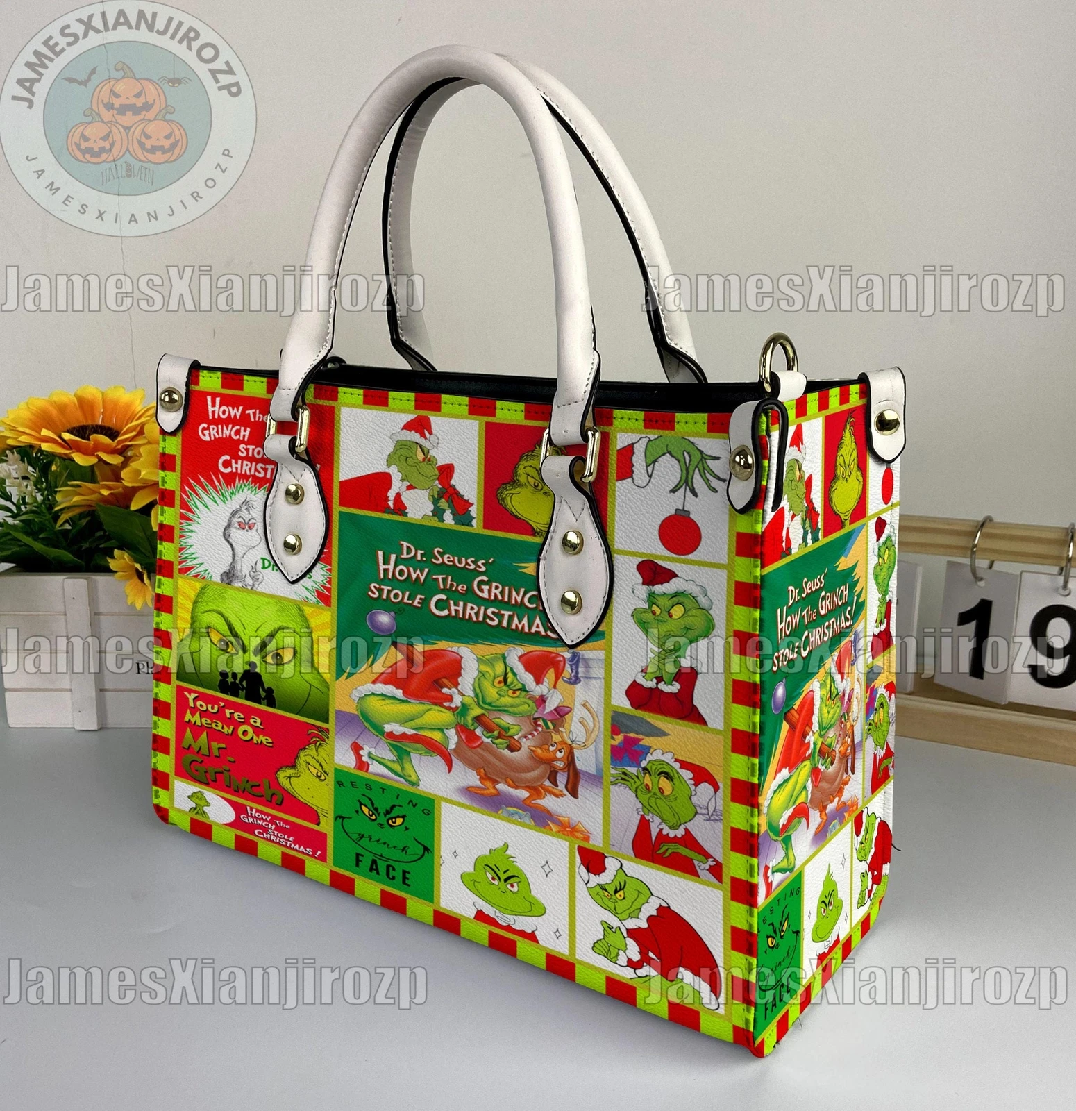 The Funny Character Christmas Leather Handbag, The Funny Character Woman Handbag