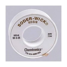 Chemtronics 50-5-25 Soder-Wick Rosin Desoldering Braid 0.145in/3.7mm 25ft