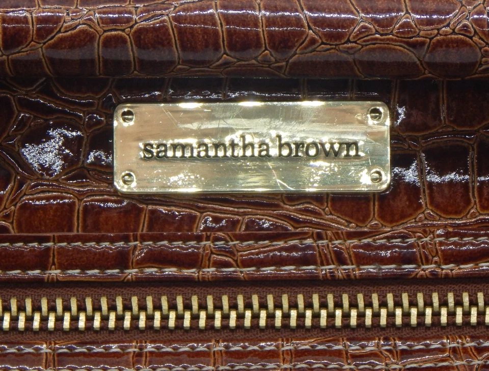 Сумки выходные Samantha Brown 2 шт. искусственный крокодил аллигатор черные коричневые - Изображение 4 из 4