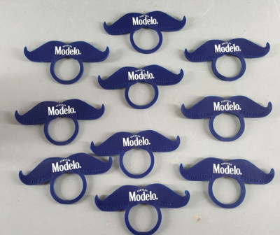 MODELO BEER BOTTLE TOPPERS MUSTACHE MOUSTACHES LOT 10 FUNNY PARTY BAR BRAND NEW