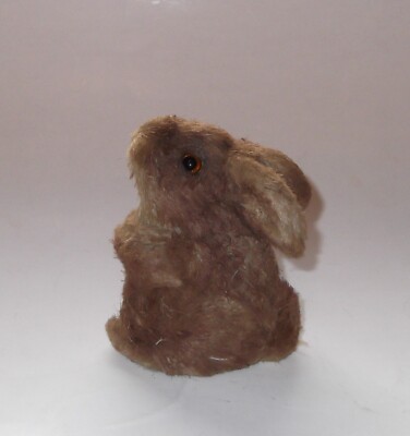 Vintage Jute Rabbit Brown Bunny Figure Realistic Look 6'' Tall Handmade