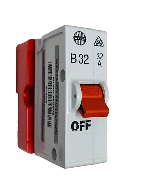 WYLEX 32 AMP CURVE B 3 KA MCB CIRCUIT BREAKER PUSH PLUG IN SK