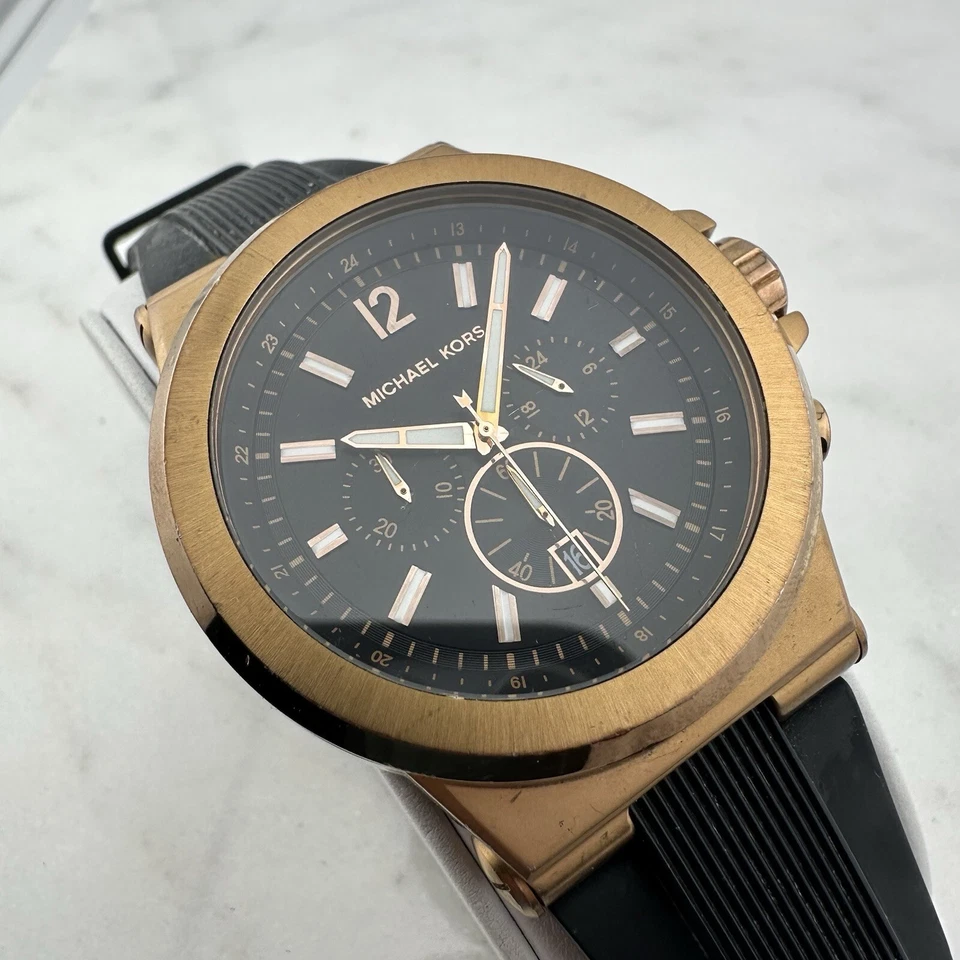 Michael Kors Oversized Dylan Rose Gold-Tone Silicone Watch MK8184 - New Battery - Image 2 of 4