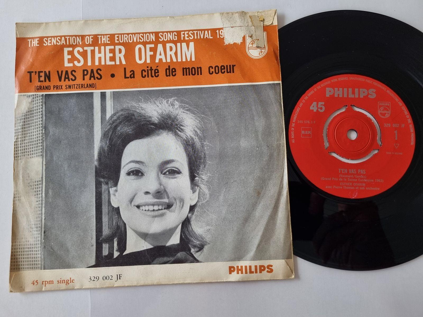 7"" Single Esther Ofarim - T'en vas pas Vinyl Holland EUROVISION 1963