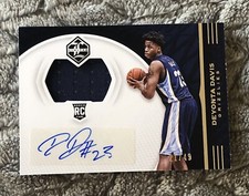 2016 Panini Limited Jersey Spotlight Silver /49 Deyonta Davis #123 Rookie Auto