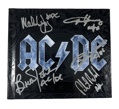 ACDC Brian Johnson Angus Young Signed Autographed Black Ice Deluxe ...