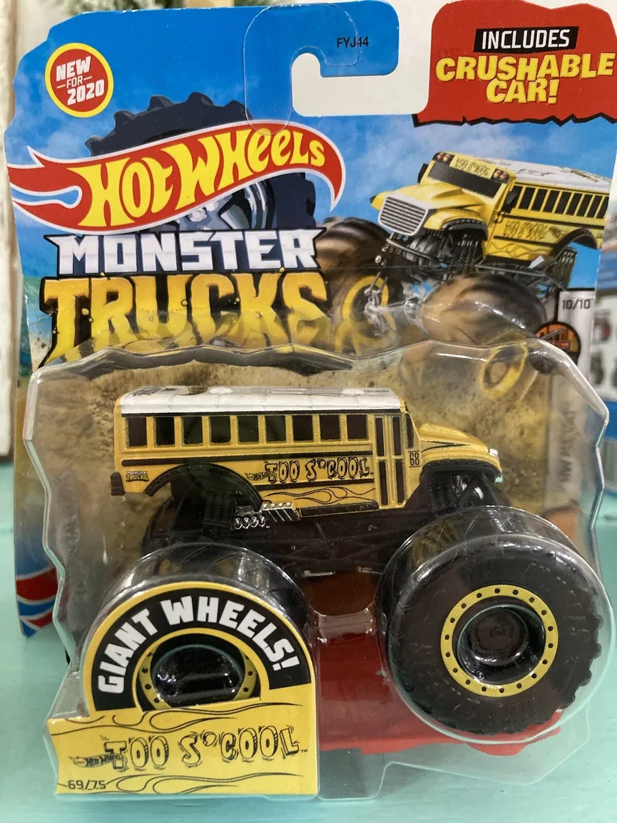 Hot Wheels Monster Trucks 1:64 Scale TOO S'COOL, Includes Hot