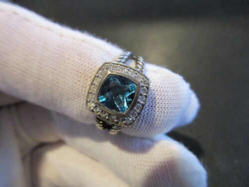 Dave Yurman STERLING mesh ring w/dias./pouch 5g. Sz.6- 6.6mm. top BEAUTIFUL
