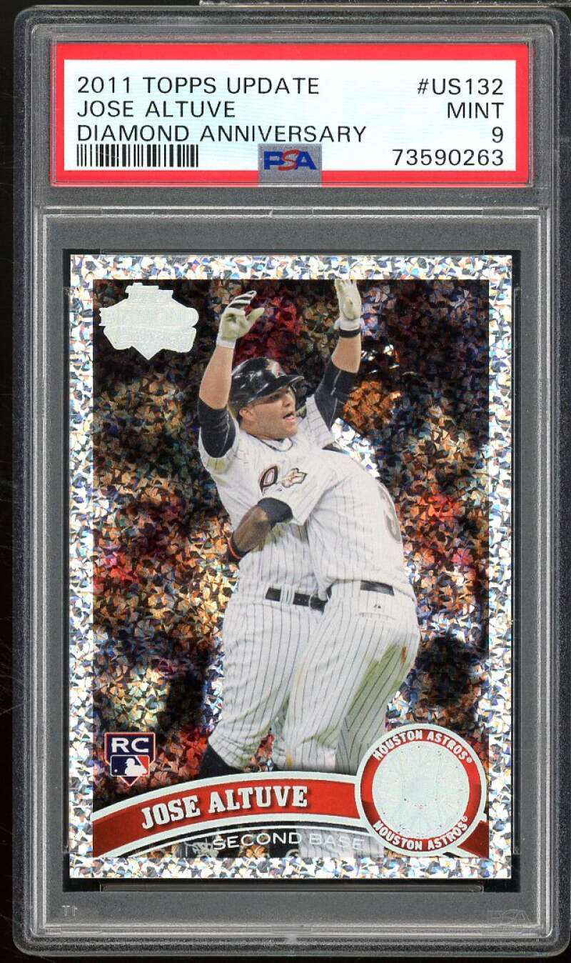 Jose Altuve Rookie Card 2011 Topps Update Diamond Anniversary #US132 PSA 9