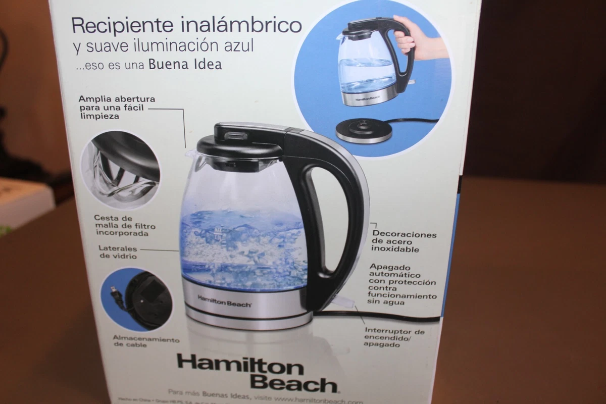 Hamilton Beach Compact Glass Kettle 1 Liter Capacity New In Box 40930